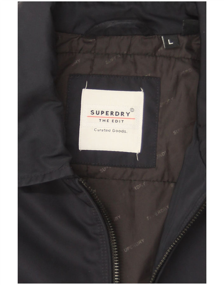 Jachetă Bomber pentru bărbați Superdry UK 40 mare, albastru, poliester