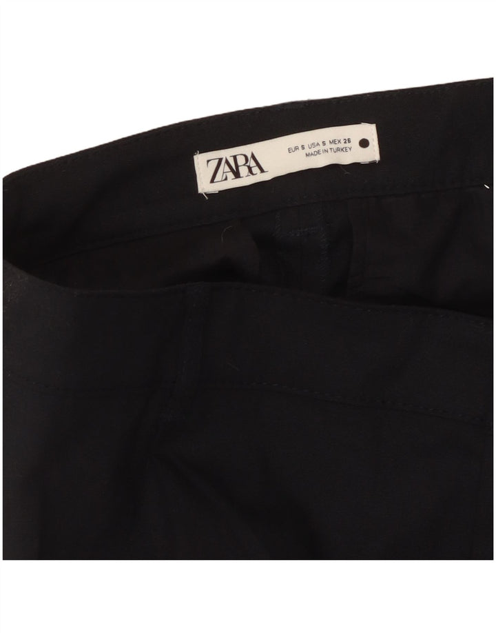 ZARA Pantaloni chino cu talie înaltă pentru femei Mici L26 L27 Bleumarin