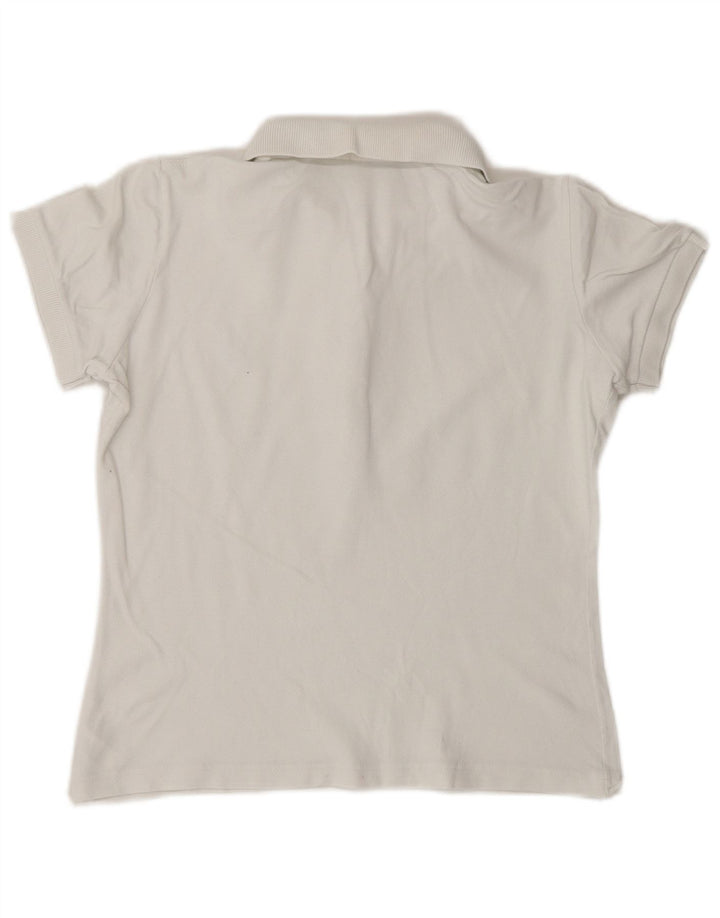 Fred Perry Tricou polo pentru femei UK 12, bumbac alb mediu