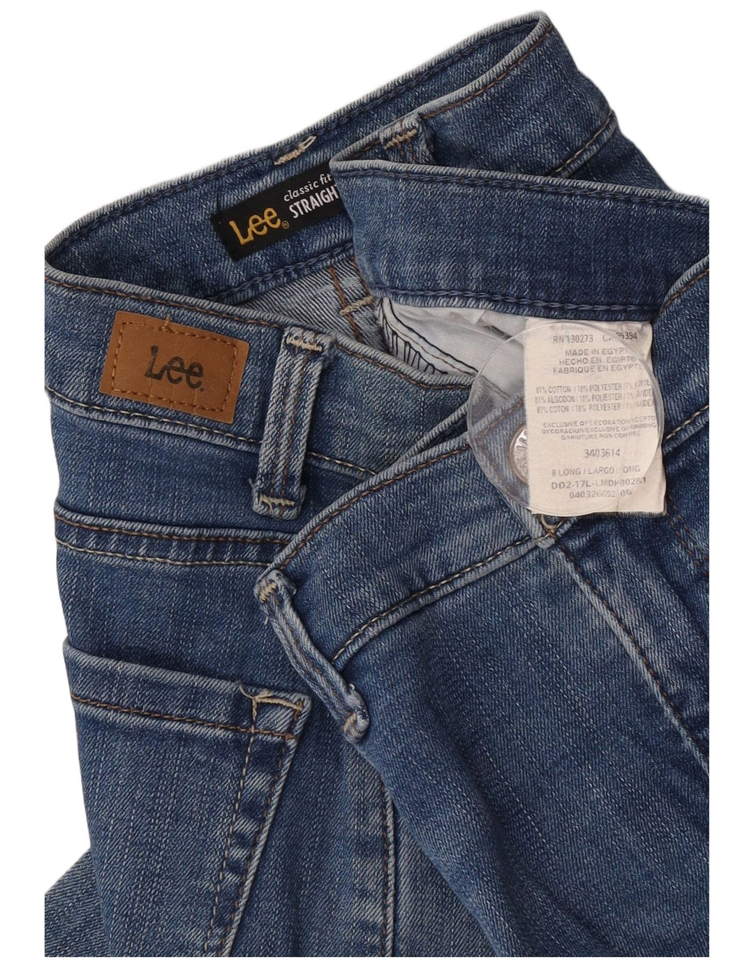Blugi drepti pentru femei Lee Classic Fit US 8 Medium W28 L32 Bumbac albastru