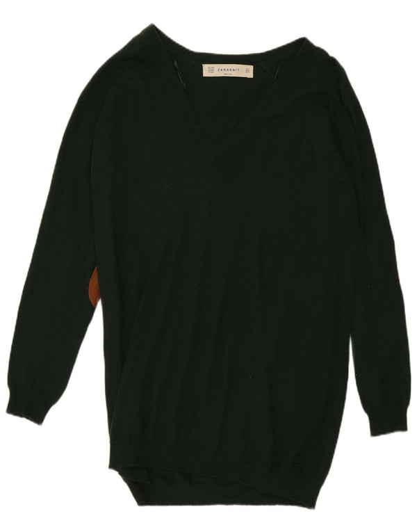Rochie cu mânecă lungă pentru femei Zara UK 14 Bumbac verde mediu