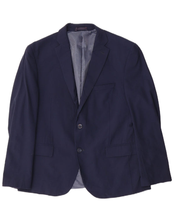 Jachetă pentru bărbați Marks & Spencer, scurtă, cu 2 nasturi, UK 42 XL Lână bleumarin