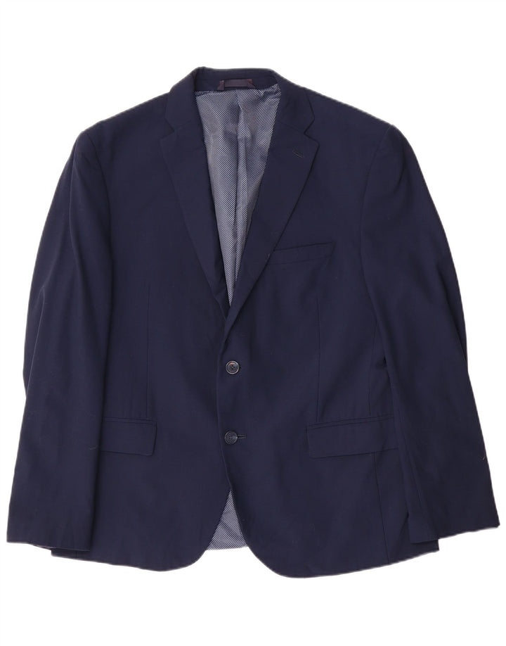 Jachetă pentru bărbați Marks & Spencer, scurtă, cu 2 nasturi, UK 42 XL Lână bleumarin