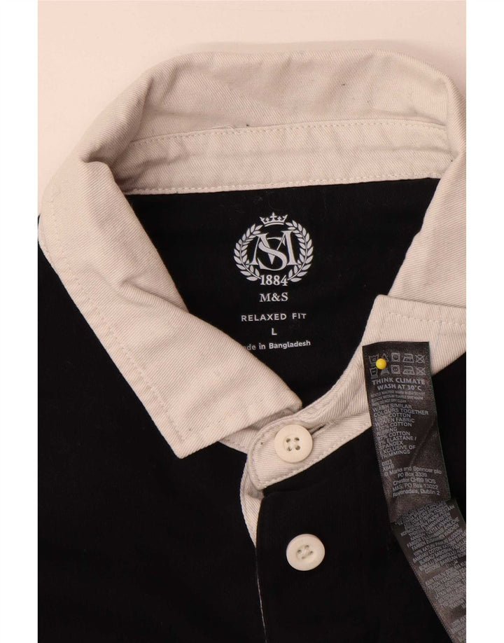 Pulover pentru bărbați Marks & Spencer Relaxed Fit Pulover mare negru Colorblock