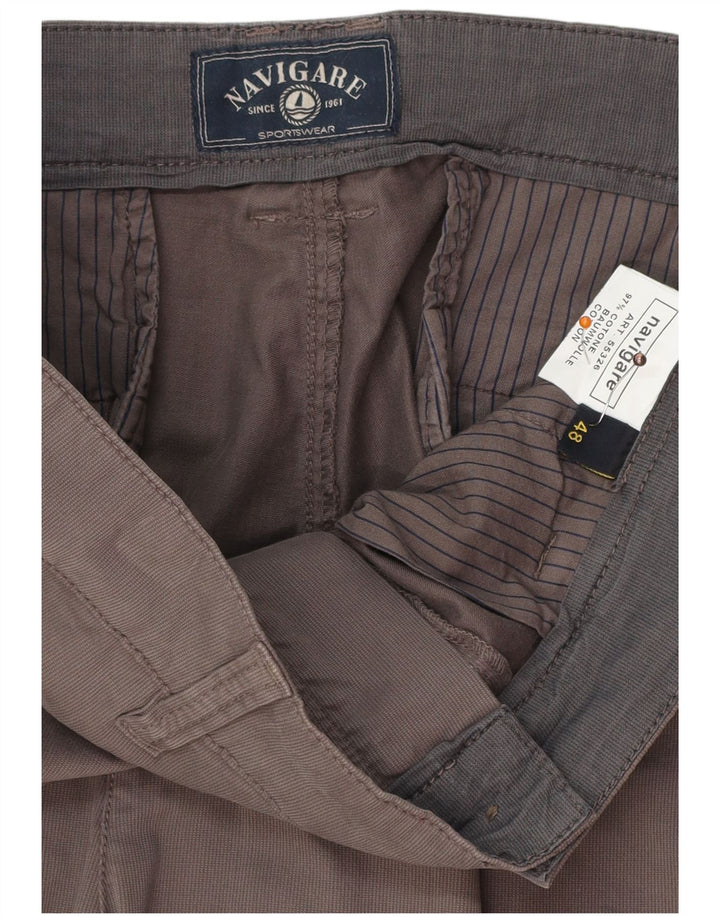 NAVIGARE Pantaloni chino drepți pentru bărbați IT 48 Medium L34 L26 Bumbac gri