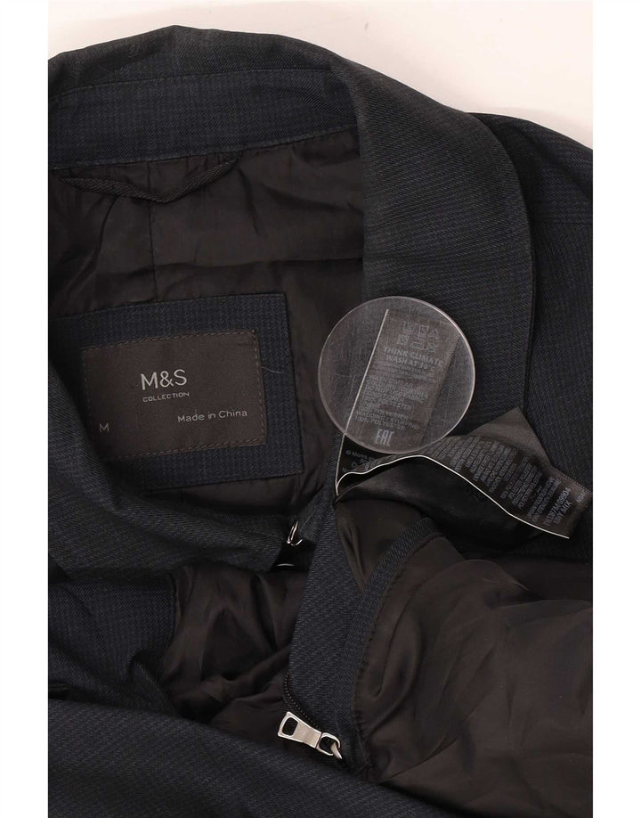 Palton pentru bărbați Marks & Spencer UK 38 Poliester cu picior de gală, albastru, mediu