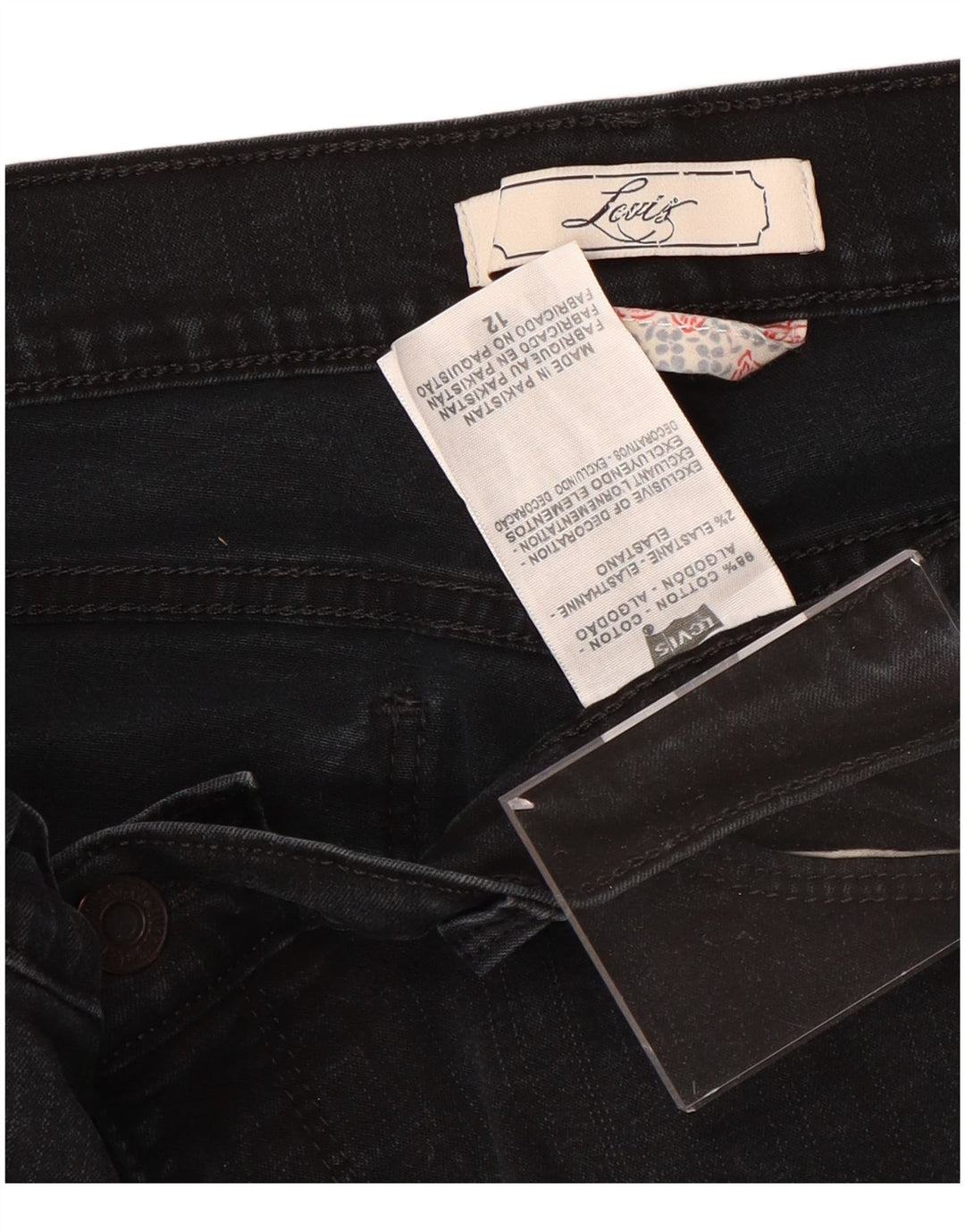 Blugi Capri cu talie înaltă Levi's pentru femei US 12 Large W30 L19 Bumbac gri