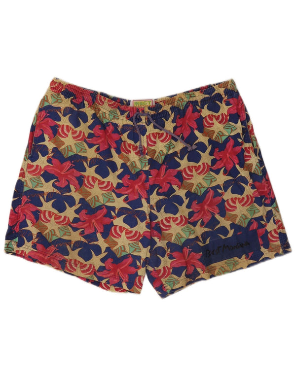 Pantaloni scurți de înot MONTANA pentru bărbați, bumbac floral multicolor XL