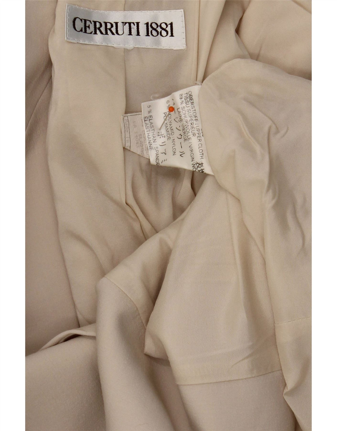 CERRUTI 1881 Womens 2 Button Blazer Jacket UK 14 Large Beige Virgin Wool Vintage Cerruti 1881 and Second-Hand Cerruti 1881 from Messina Hembry 