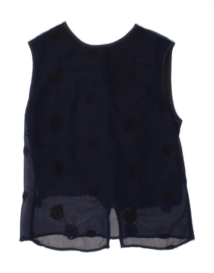 MAGIL Girls Sleeveless Blouse Top 15-16 Years Navy Blue Polyester Vintage Magil and Second-Hand Magil from Messina Hembry 