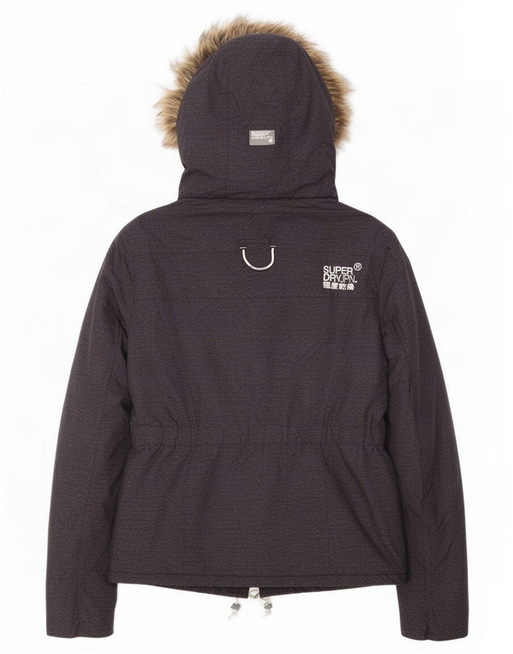 Jachetă Windbreaker pentru femei cu glugă Superdry UK 12 Medium Gri Poliester