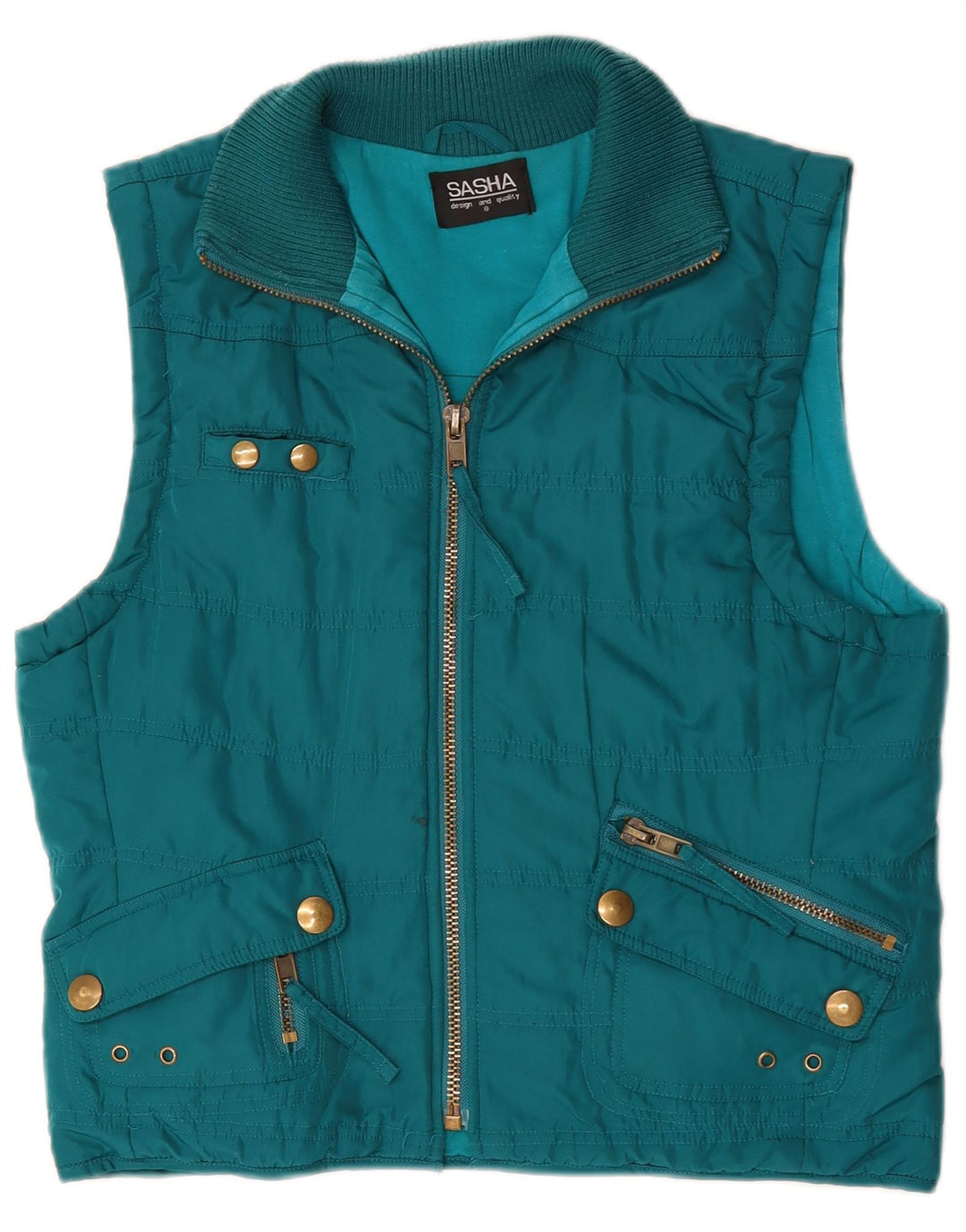 Gilet căptușit supradimensionat pentru femei SASHA UK 8 Small Blue Poliester