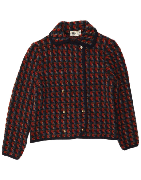 Set fuste tricot 2 piese vintage pentru femei UK 14 Medium W28 Red Houndstooth