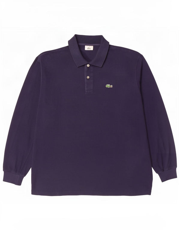 Tricou polo pentru bărbați Lacoste cu mânecă lungă Mărimea 7 2XL Bumbac bleumarin