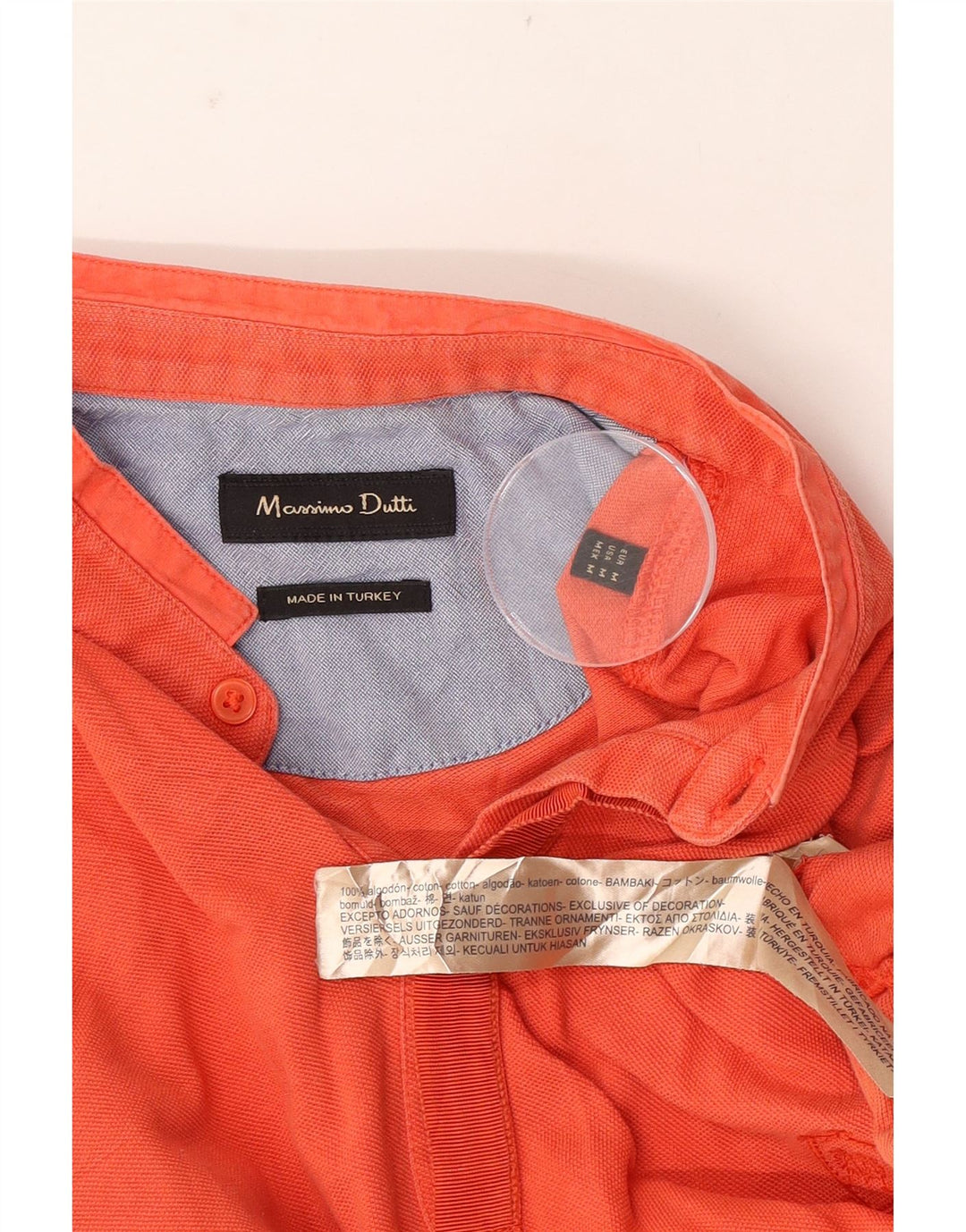 Tricou polo Massimo Dutti pentru bărbați, bumbac portocaliu mediu