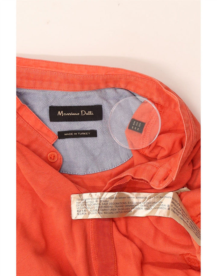 Tricou polo Massimo Dutti pentru bărbați, bumbac portocaliu mediu