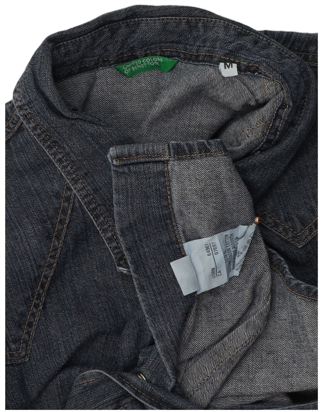 Cămașă de blugi pentru femei BENETTON UK 14 Medium bleumarin Bumbac