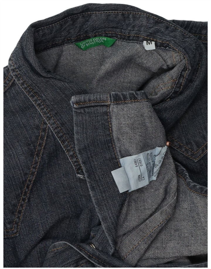 Cămașă de blugi pentru femei BENETTON UK 14 Medium bleumarin Bumbac