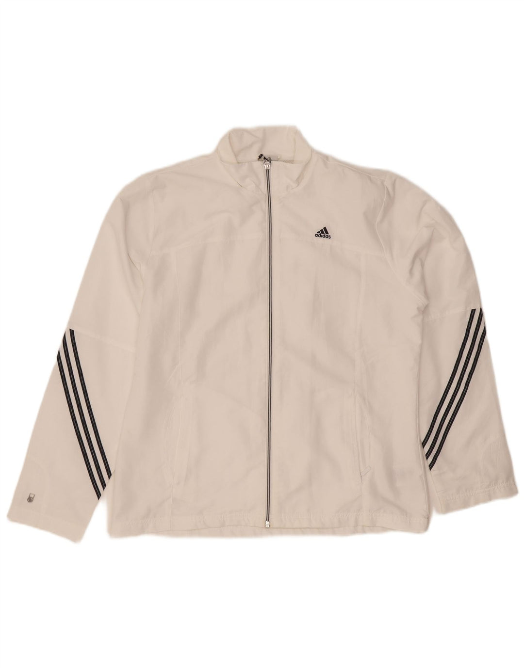 Jachetă de top pentru trening Climalite pentru femei Adidas UK 16 Poliester alb mare
