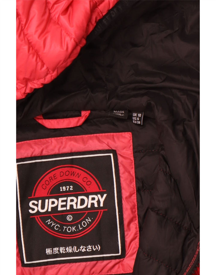 SUPERDRY Jachetă căptușită cu glugă pentru femei UK 10 Small Pink