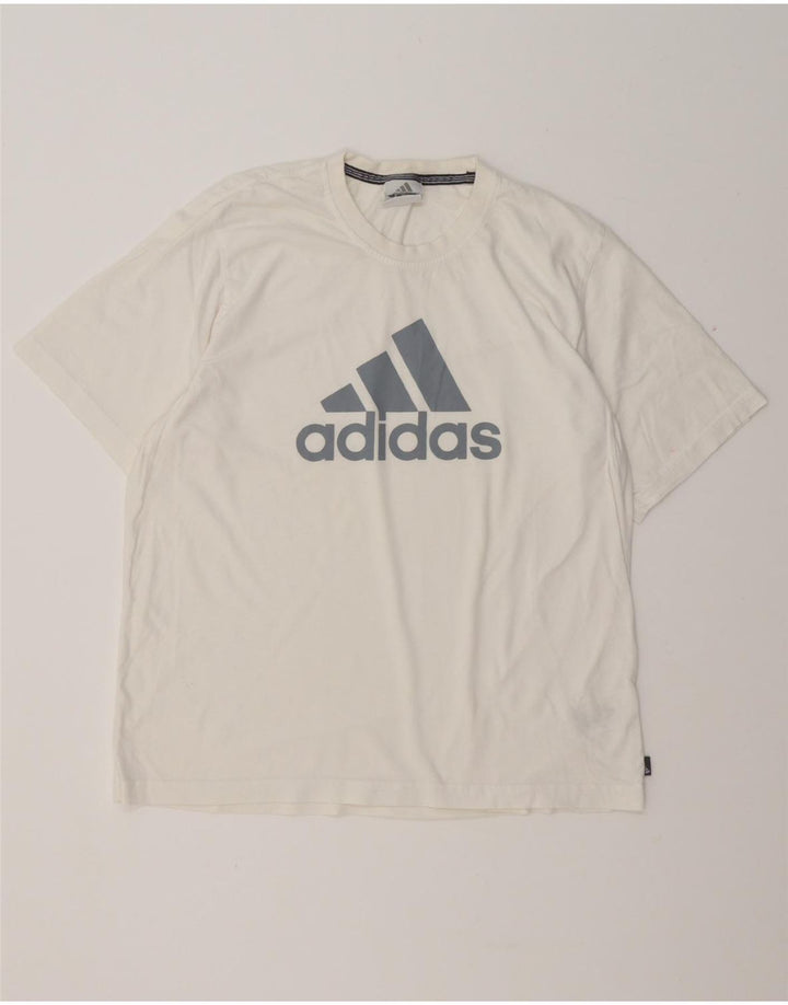 Tricou grafic ADIDAS pentru bărbați Top mare din bumbac alb