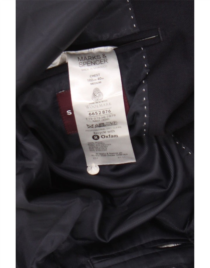 Jachetă pentru bărbați Marks & Spencer, cu 2 nasturi, UK 40 Mediu Lână bleumarin