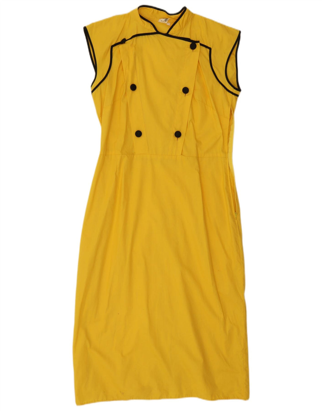 Rochie teacă fără mâneci vintage pentru femei IT 42 Galben mediu