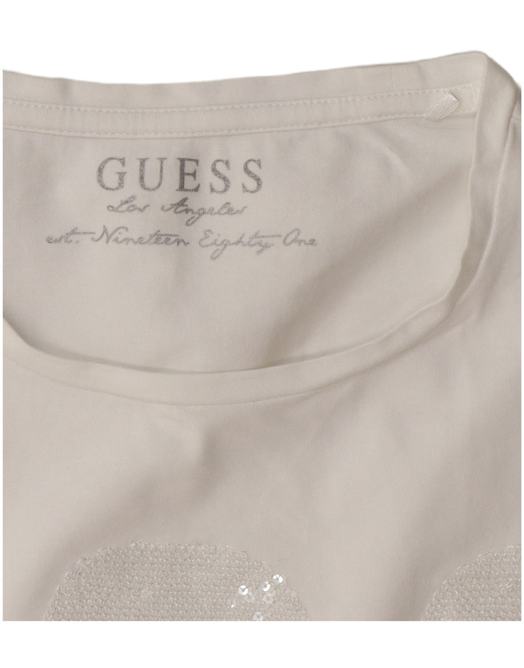Tricou Guess pentru femei Regular Graphic Top UK 14 Medium White