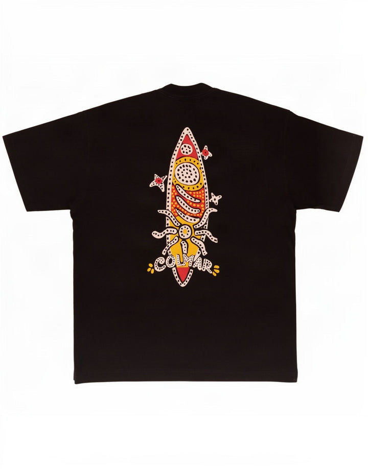 Colmar Tricou cu grafică pentru bărbați Top Mediu Negru Bumbac