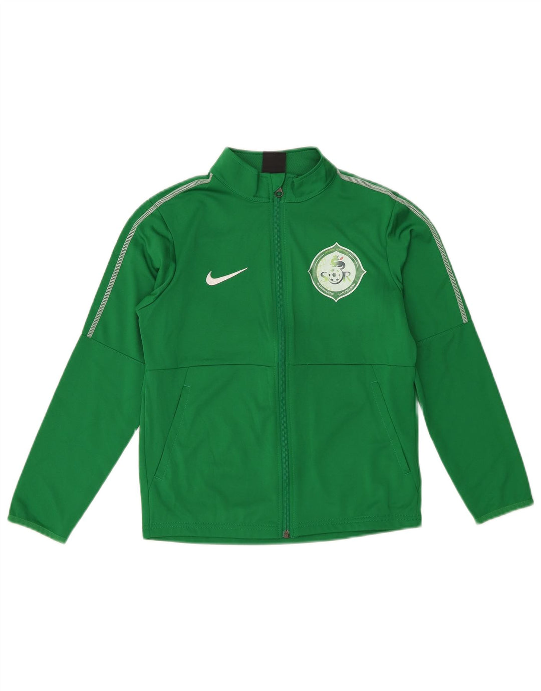 Jachetă de top pentru trening Nike Dri Fit Graphic pentru băieți 10-11 ani, verde mediu