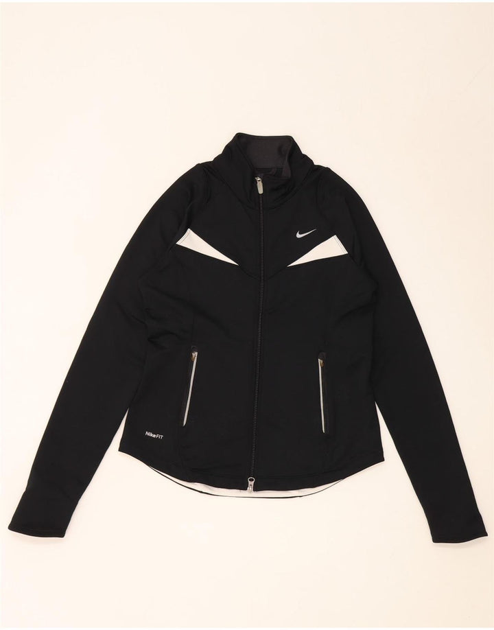 Jachetă de top pentru trening Nike pentru femei UK 10, poliester color bloc negru mic
