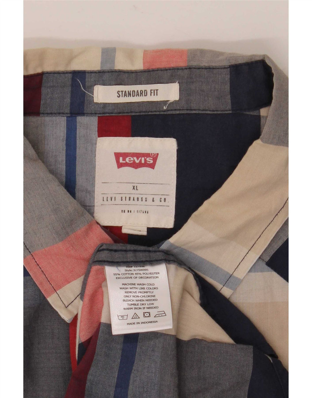 Cămașă cu mânecă scurtă pentru bărbați Levi's, cu ajustare standard, XL, bumbac cu carouri multicolore