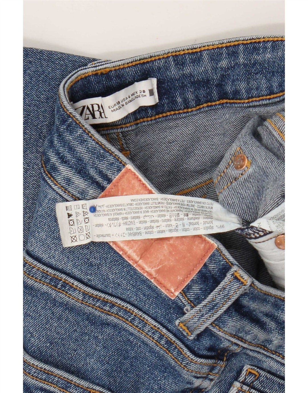 Blugi Zara Femei Bootcut EU 38 Mici W28 L26 Bumbac Albastru