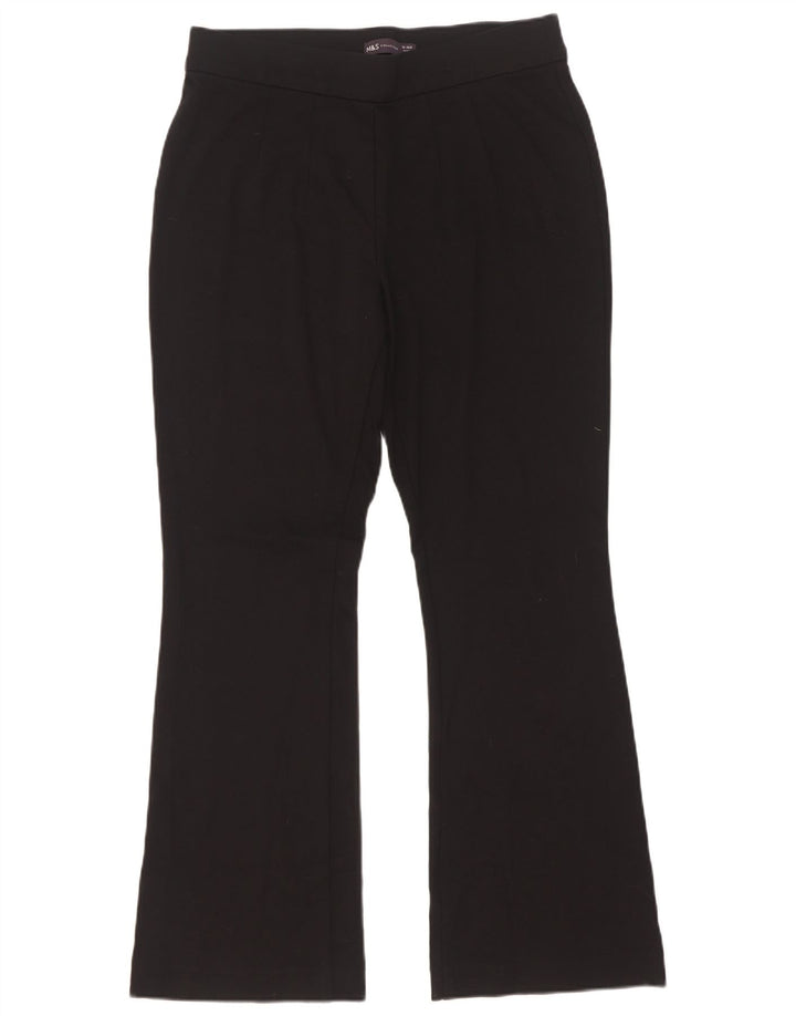 Marks & Spencer Pantaloni casual Bootcut pentru femei UK 12 Medium W30 L29 Negru