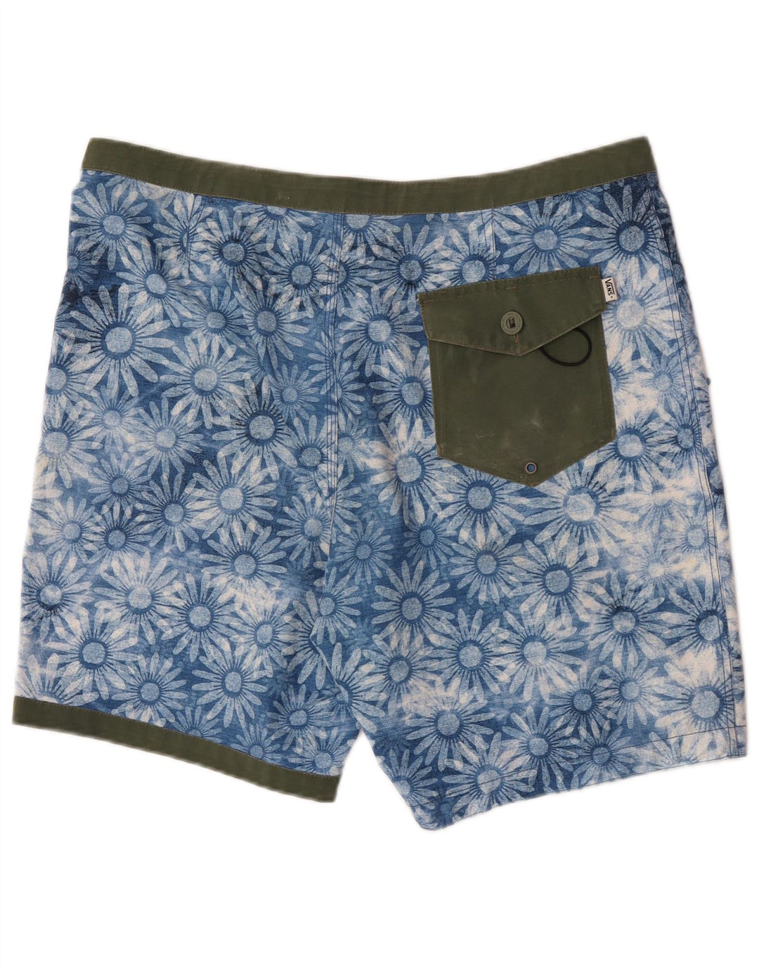 Pantaloni scurți de înot Vans pentru bărbați, mari, albastru, cu flori din poliester