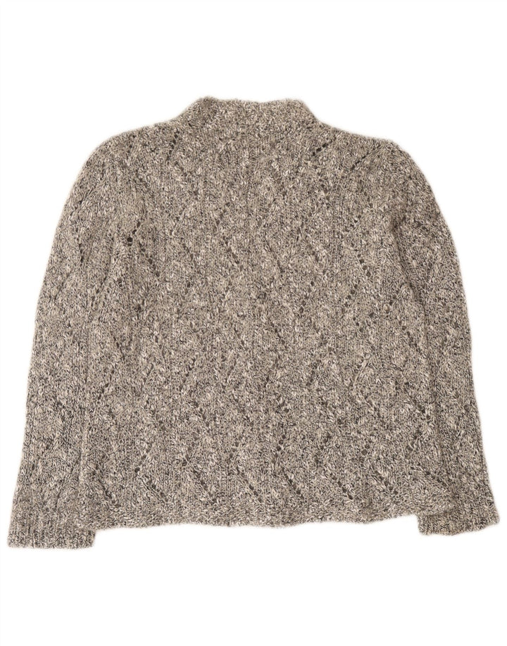 Pulover Cardigan Vintage pentru Damă UK 12 Medium Gri Pete