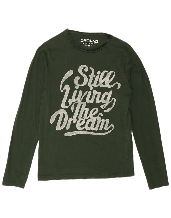 Jack & Jones Tricou cu mânecă lungă pentru bărbați, verde mic