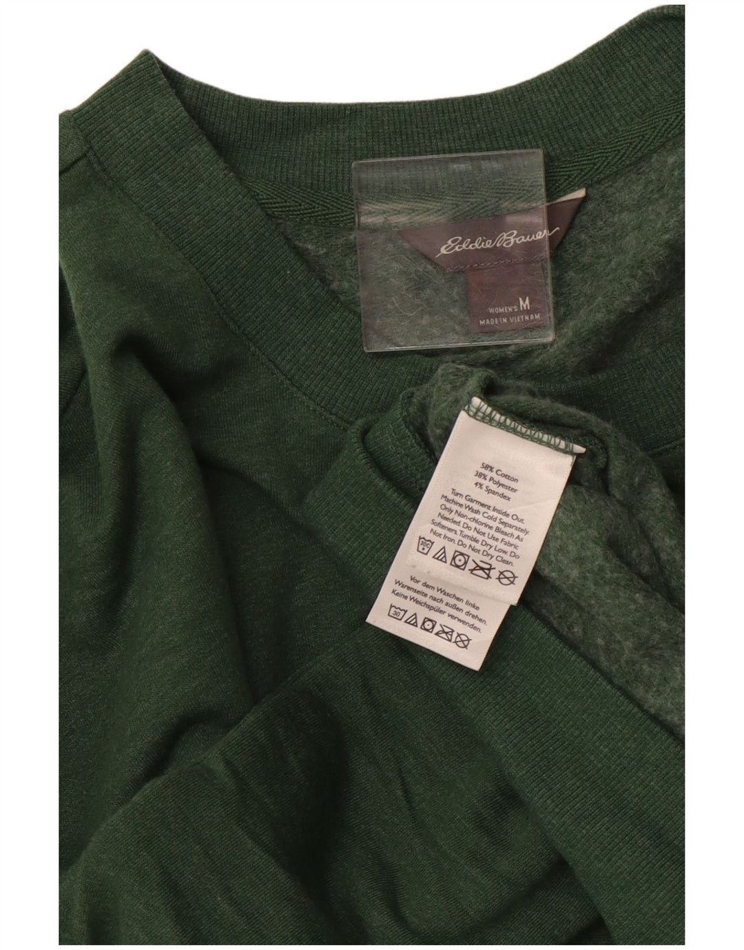 EDDIE BAUER Pulover pentru damă, UK 14, bumbac verde mediu