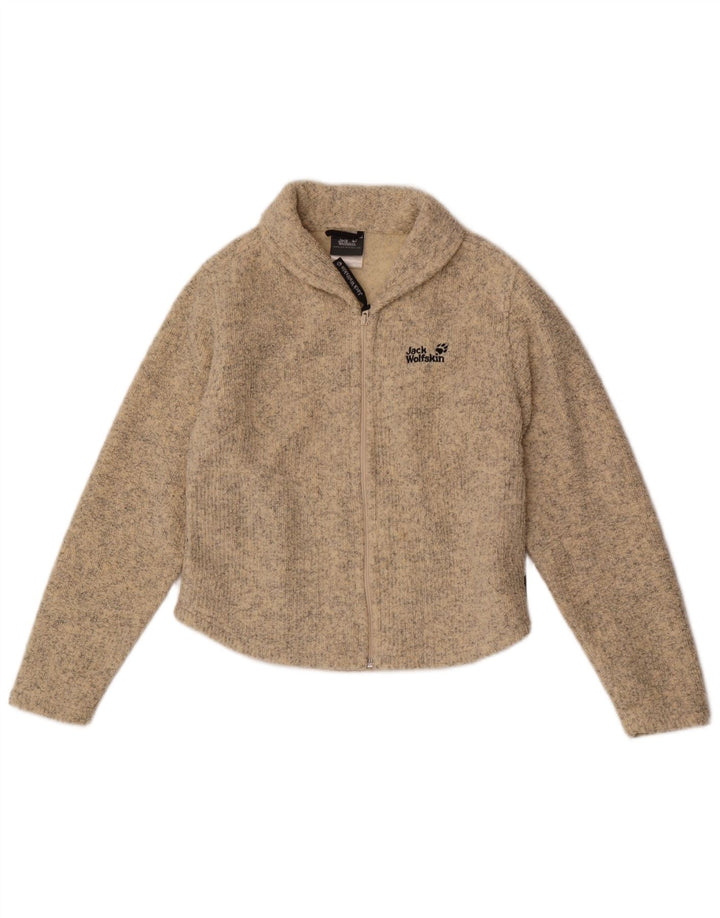 Pulover cardigan pentru femei Jack Wolfskin UK 10 Mic Bej Poliester cu pături