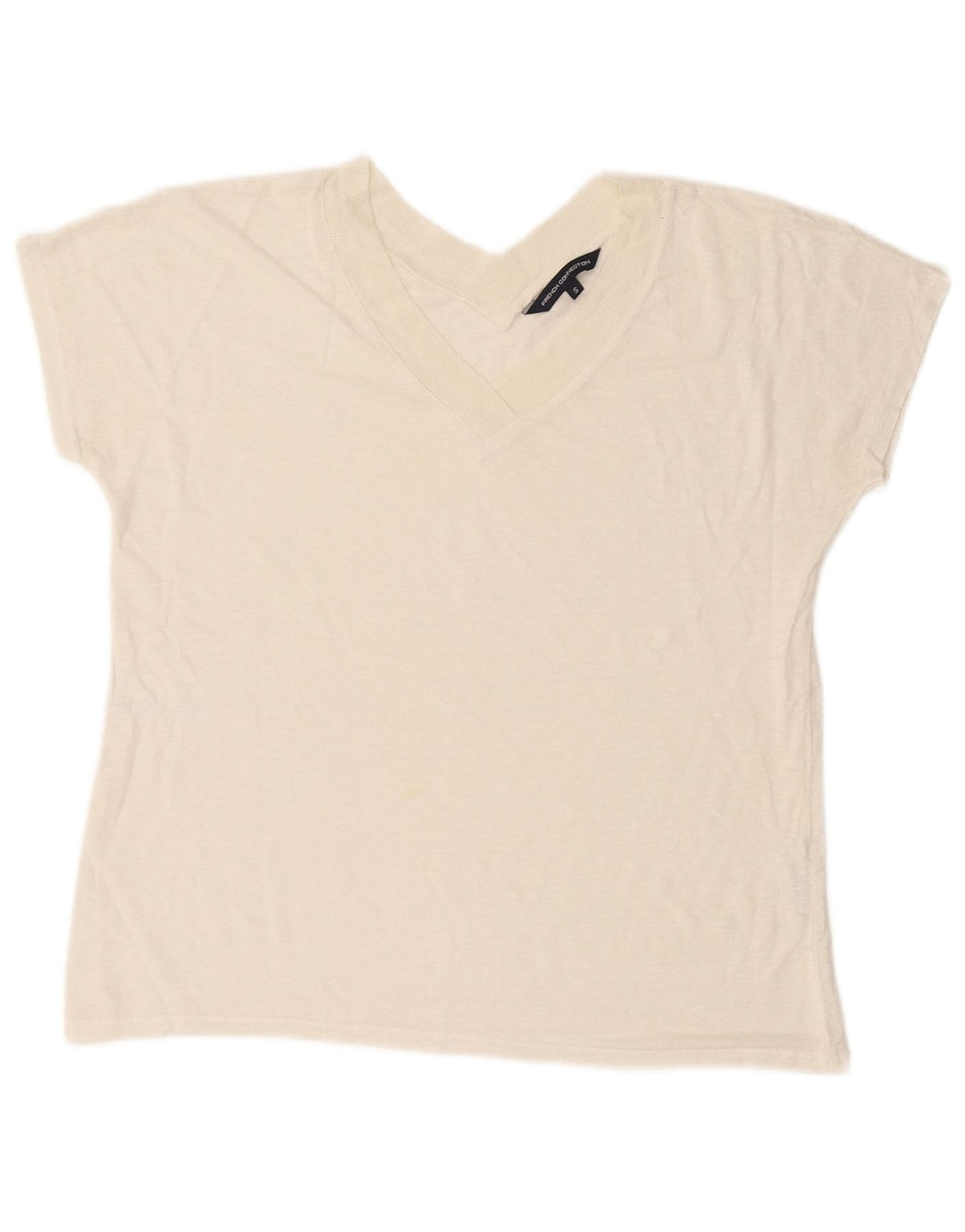 Tricou crop French Connection pentru femei Top UK 10 Small Off White Linen