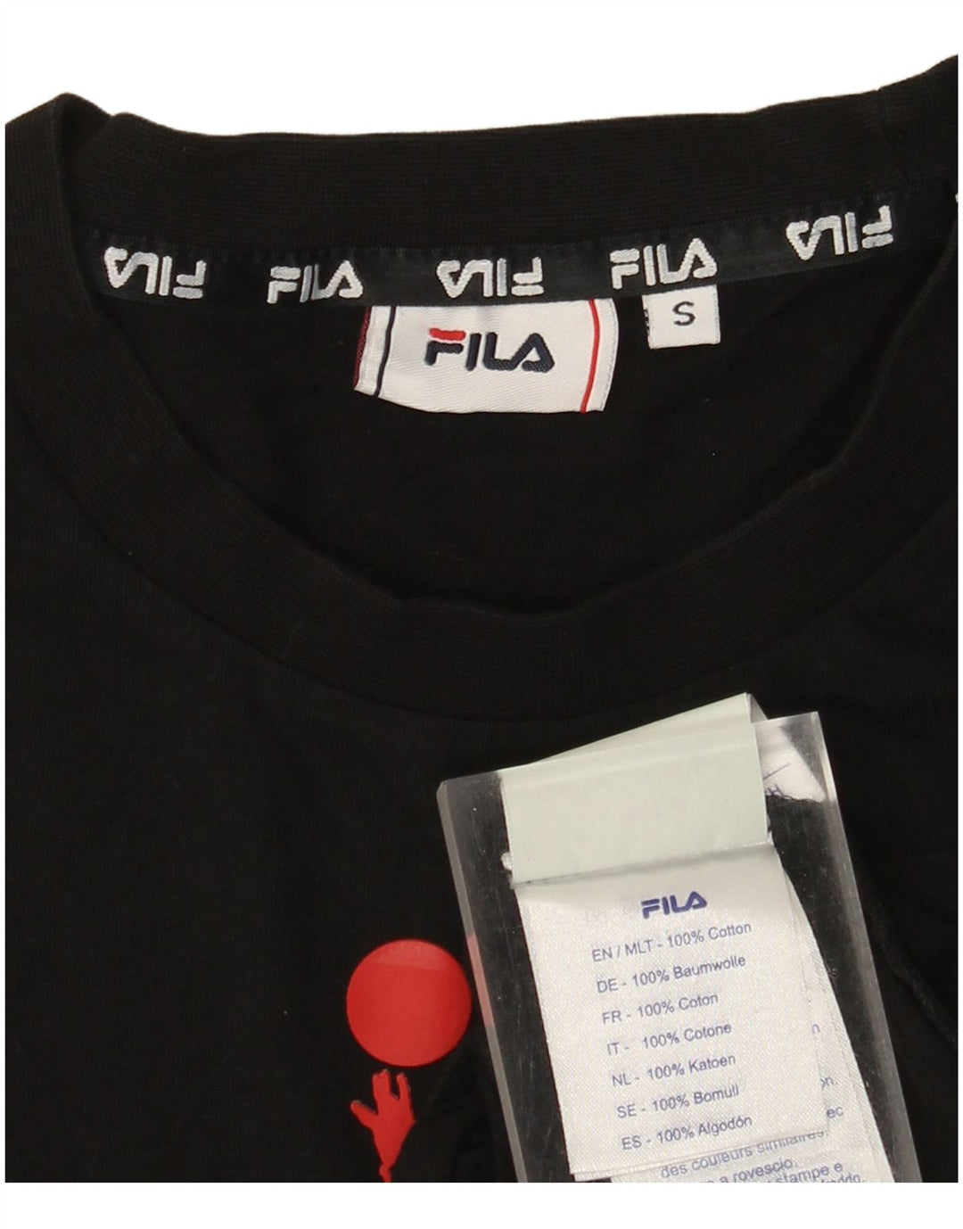 Tricou cu grafic Fila pentru bărbați Top mic bumbac negru
