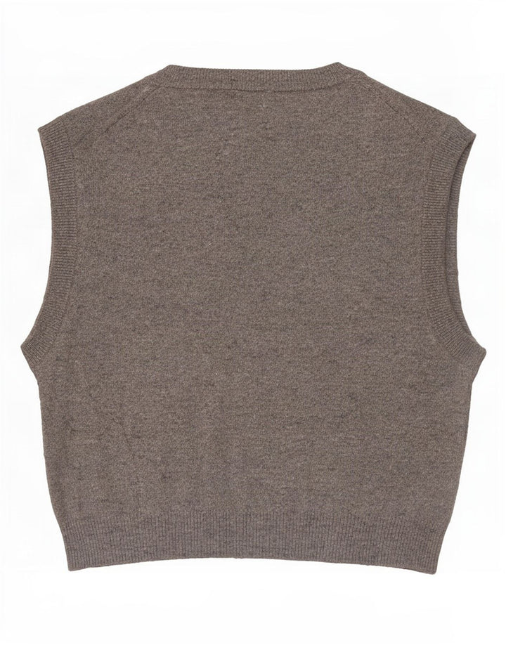 Zara Womens Crop Vest Tank Top UK 10 Small Gri Poliester