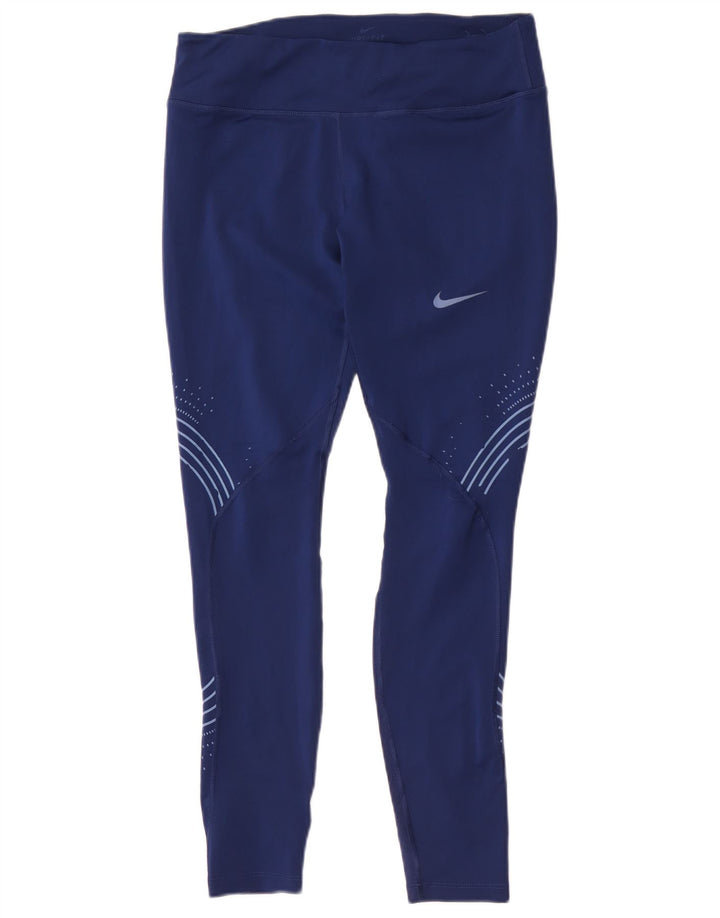Leggings Nike Dri Fit pentru femei Marea Britanie 14 Poliester geometric geometric albastru bleumarin