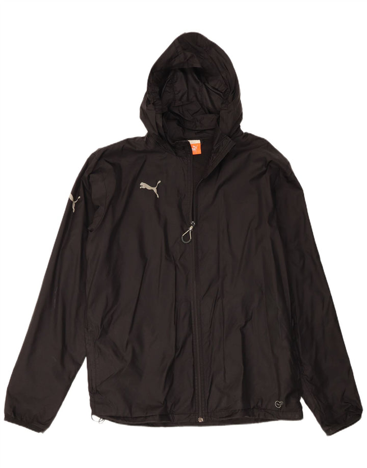 Jachetă de ploaie cu glugă Puma pentru bărbați UK 40, mare, negru, nailon