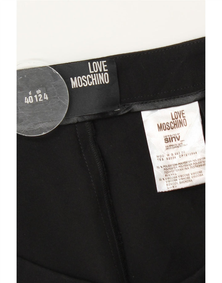 Fusta dreaptă Moschino pentru femei UK 12 Medium W30 Poliester negru