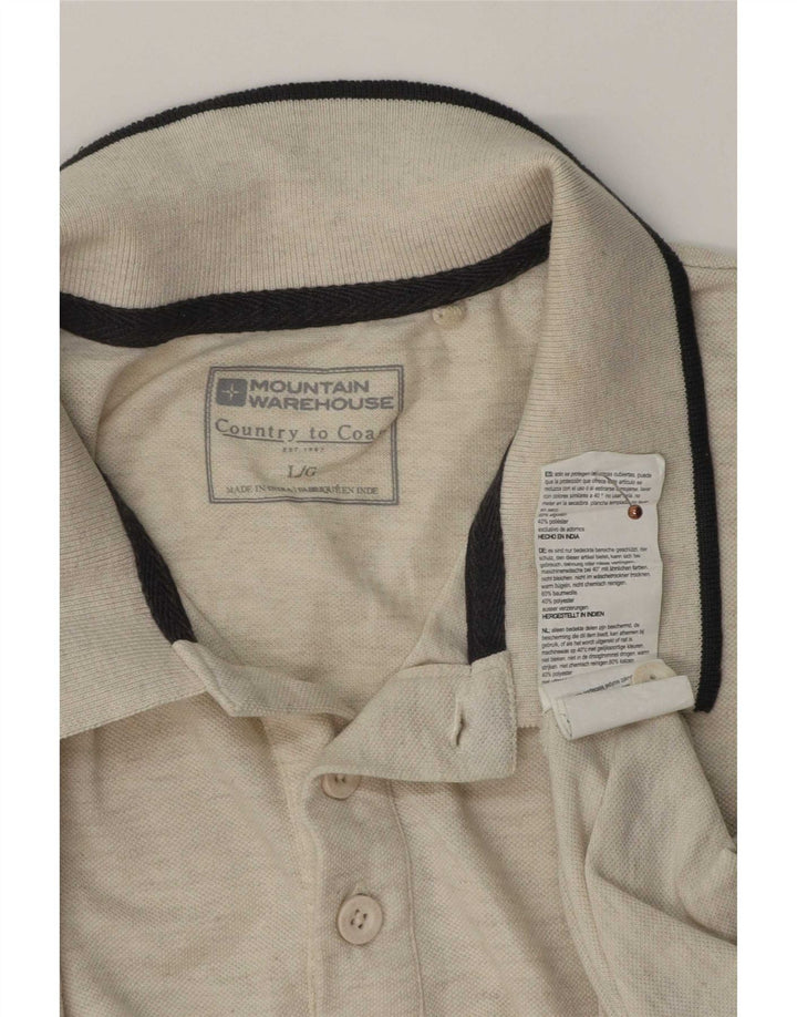 Tricou polo pentru bărbați Mountain Warehouse, mare, bej, bumbac