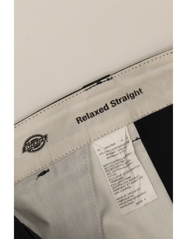 DICKIES Mens Relaxed Fit Cargo Trousers W42 L34 Navy Blue Polyester Vintage Dickies and Second-Hand Dickies from Messina Hembry 