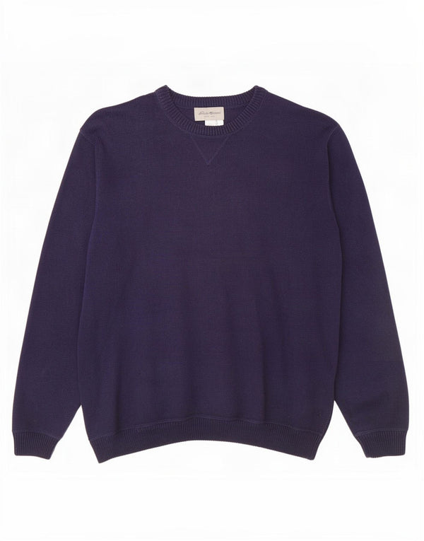 Pulover pentru bărbați Eddie Bauer, cu gât de barcă, XL, bumbac bleumarin
