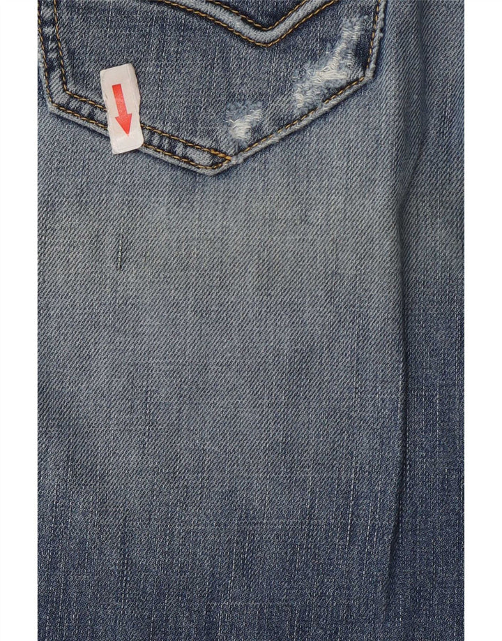 Blugi drepti distressed pentru femei Gas W30 L30 bumbac albastru