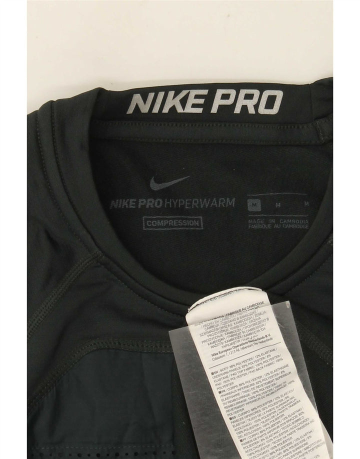 Top grafic pentru bărbați Nike cu mânecă lungă, verde mediu, poliester color bloc